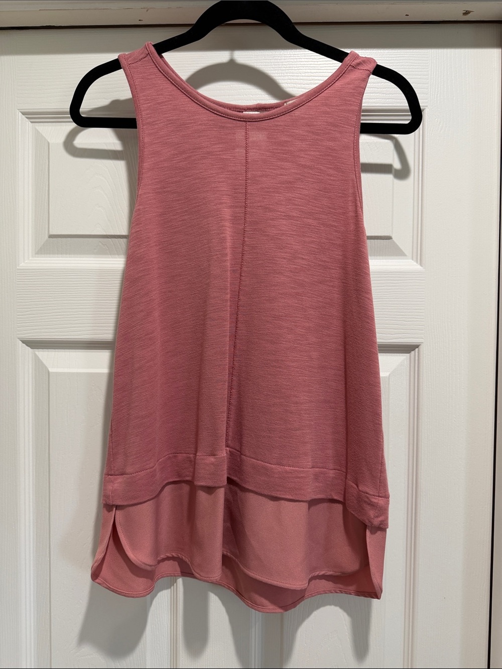 Women's Rose Pink Sleeveless Layered Tank Top